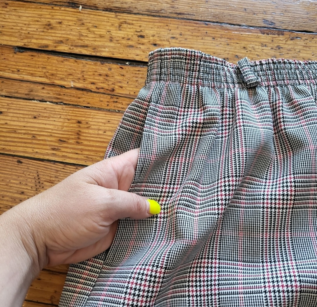 Haberdashery by Leslie Fay Glen Check Red Plaid Skirt Size 10  Vintage Vibes 607   