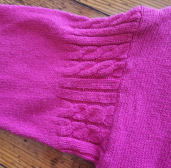 Crystal-Kobe Hot Pink Knit Turtleneck Sweater Size Medium