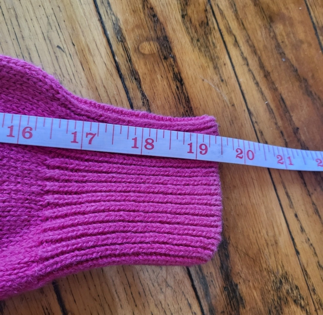 Crystal-Kobe Hot Pink Knit Turtleneck Sweater Size Medium  Vintage Vibes 607   