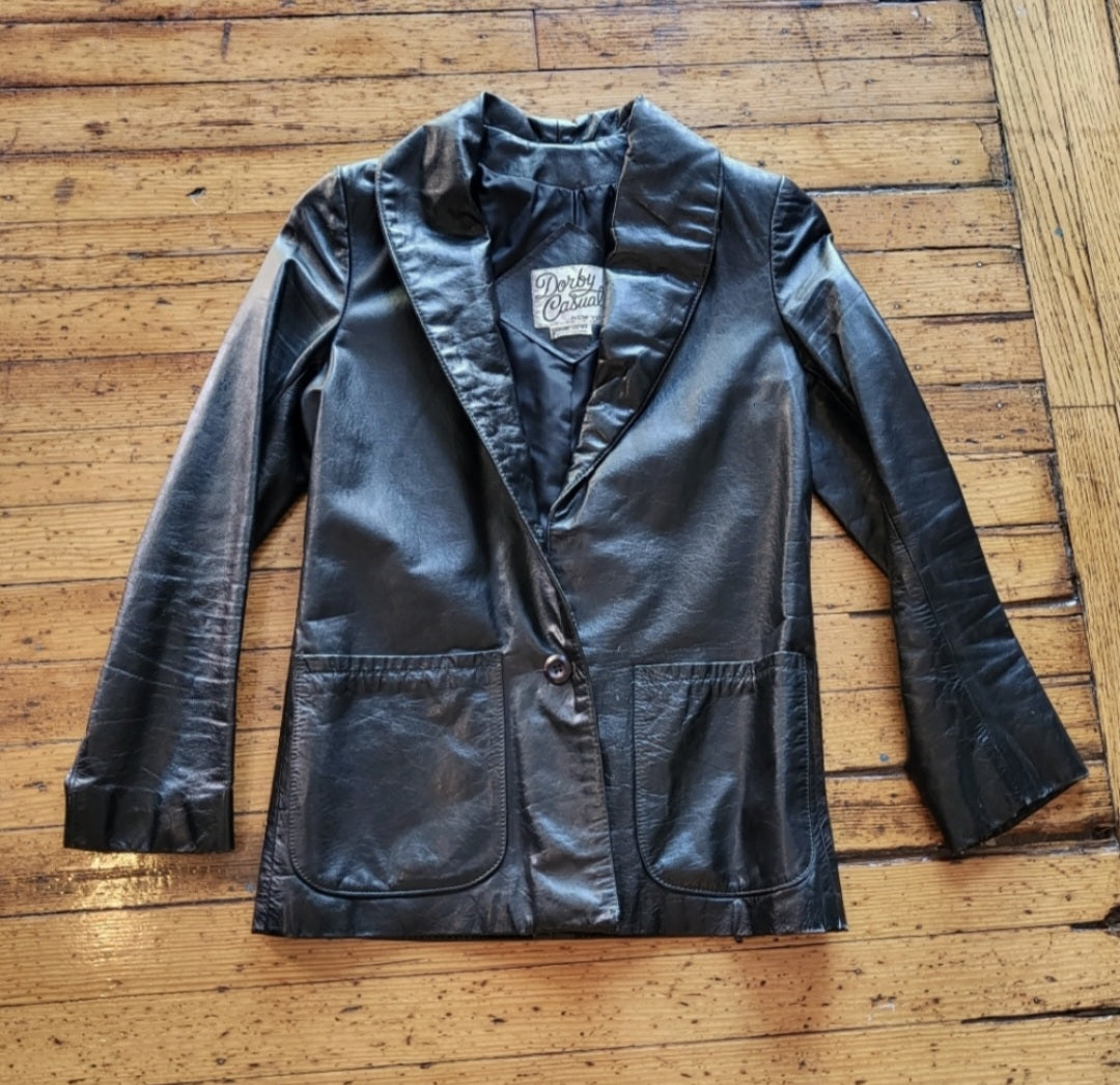 Dorby Casuals New York Genuine Leather Jacket Size 5/6  Vintage Vibes 607   