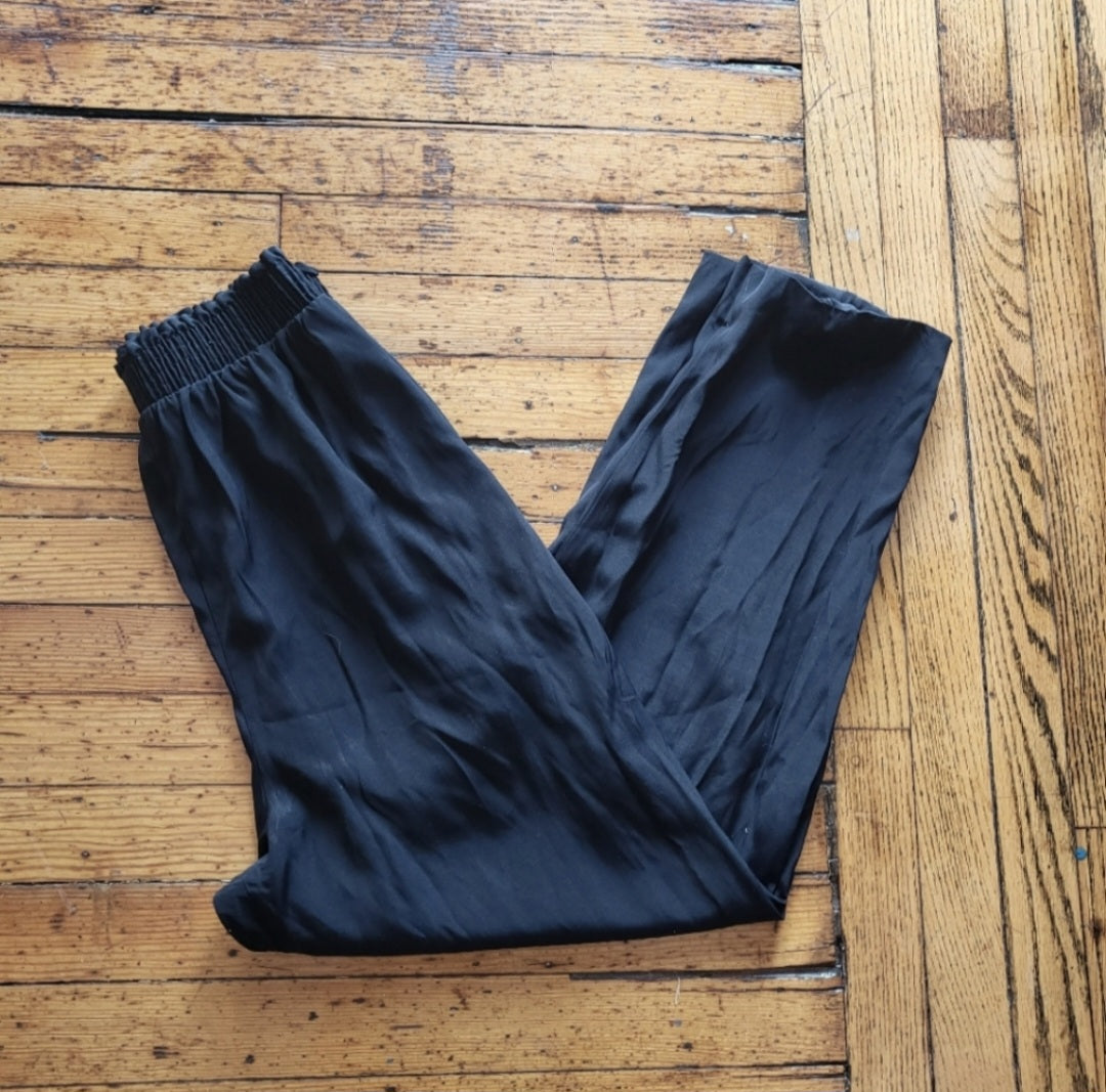 Just Me! Smocked Waist Pants Black Size Medium  Vintage Vibes 607   