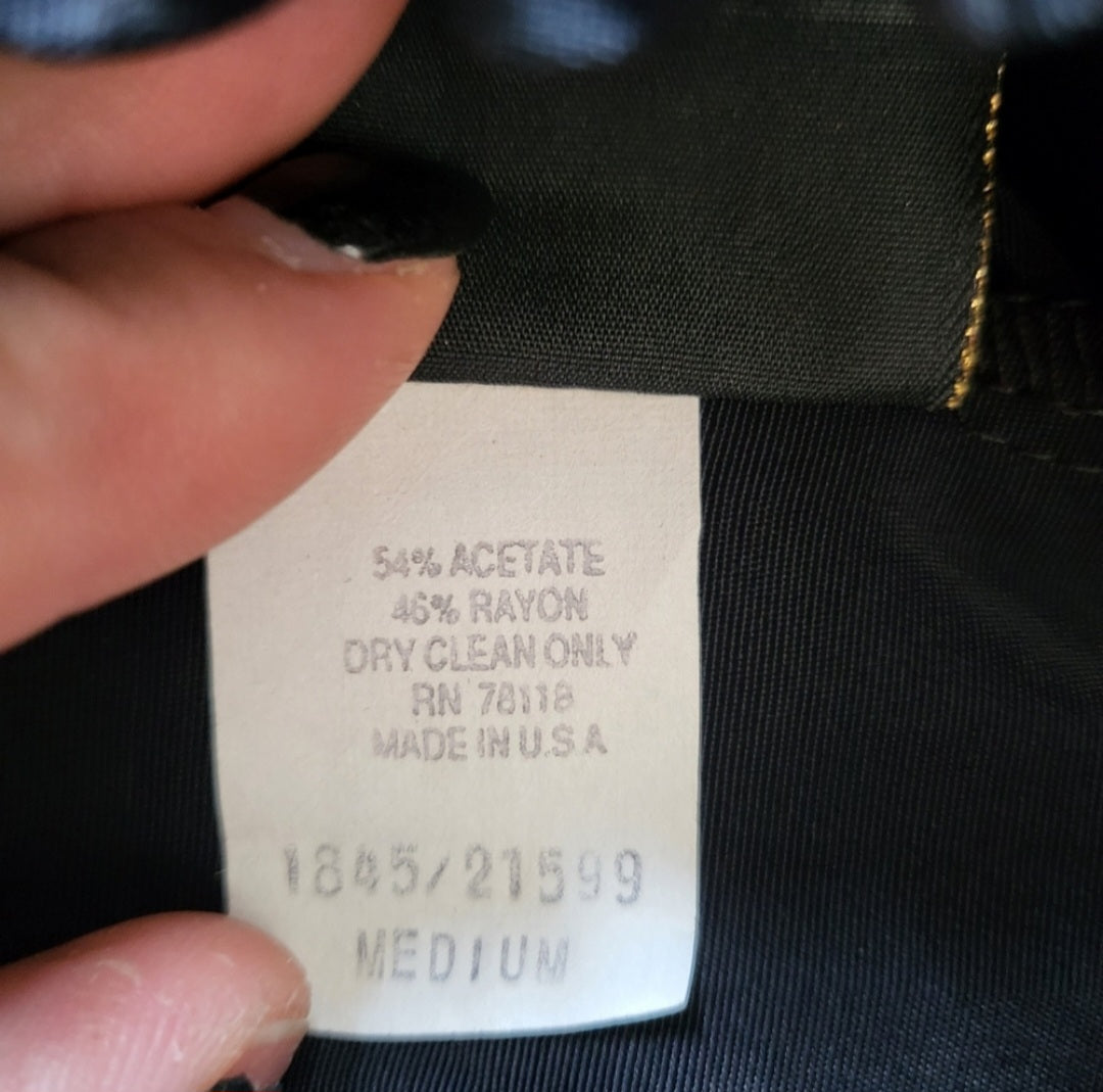 Just Me! Smocked Waist Pants Black Size Medium  Vintage Vibes 607   
