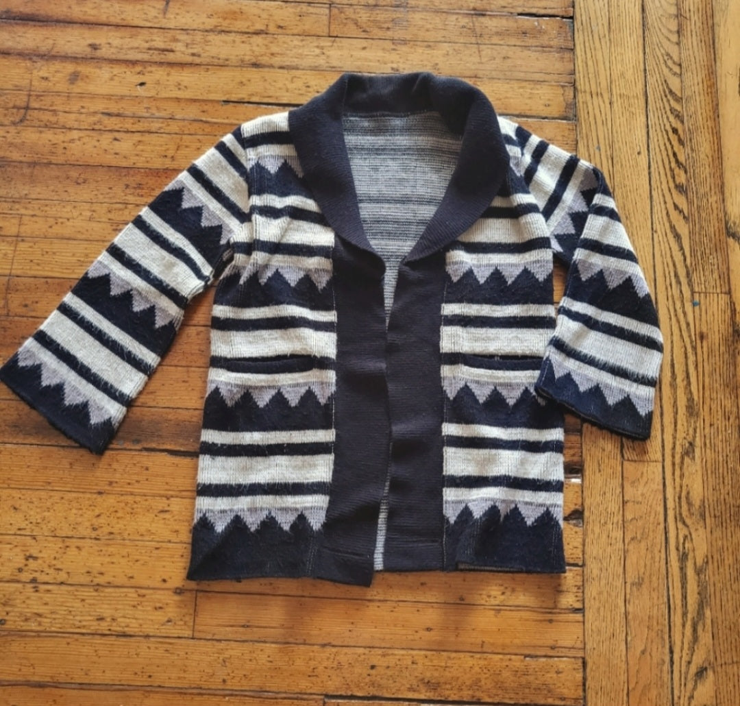 Vintage Knit Striped Cardigan Sweater  Vintage Vibes 607   
