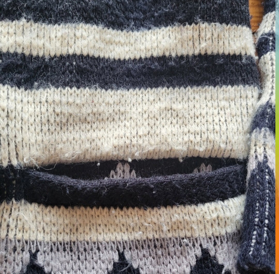 Vintage Knit Striped Cardigan Sweater  Vintage Vibes 607   