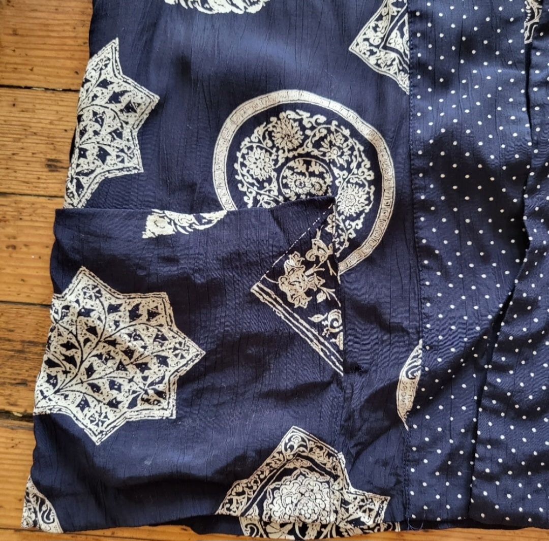 HMS by Jonathan Martin Contrast Trim Belted Kimono Size 8  Vintage Vibes 607   