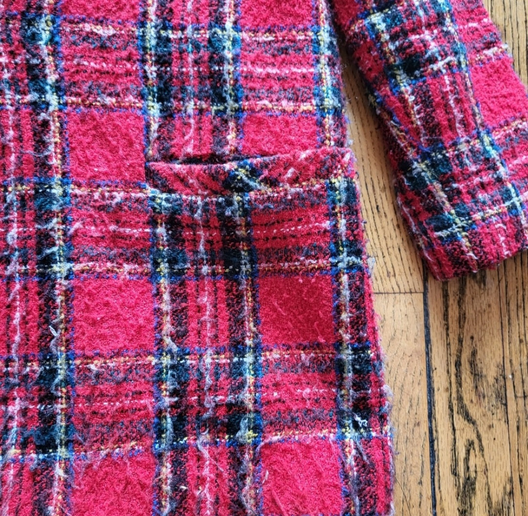 JR Bentley Wool Blend Plaid Blazer Size 7/8  Vintage Vibes 607   