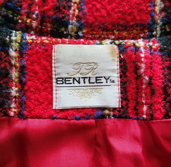 JR Bentley Wool Blend Plaid Blazer Size 7/8