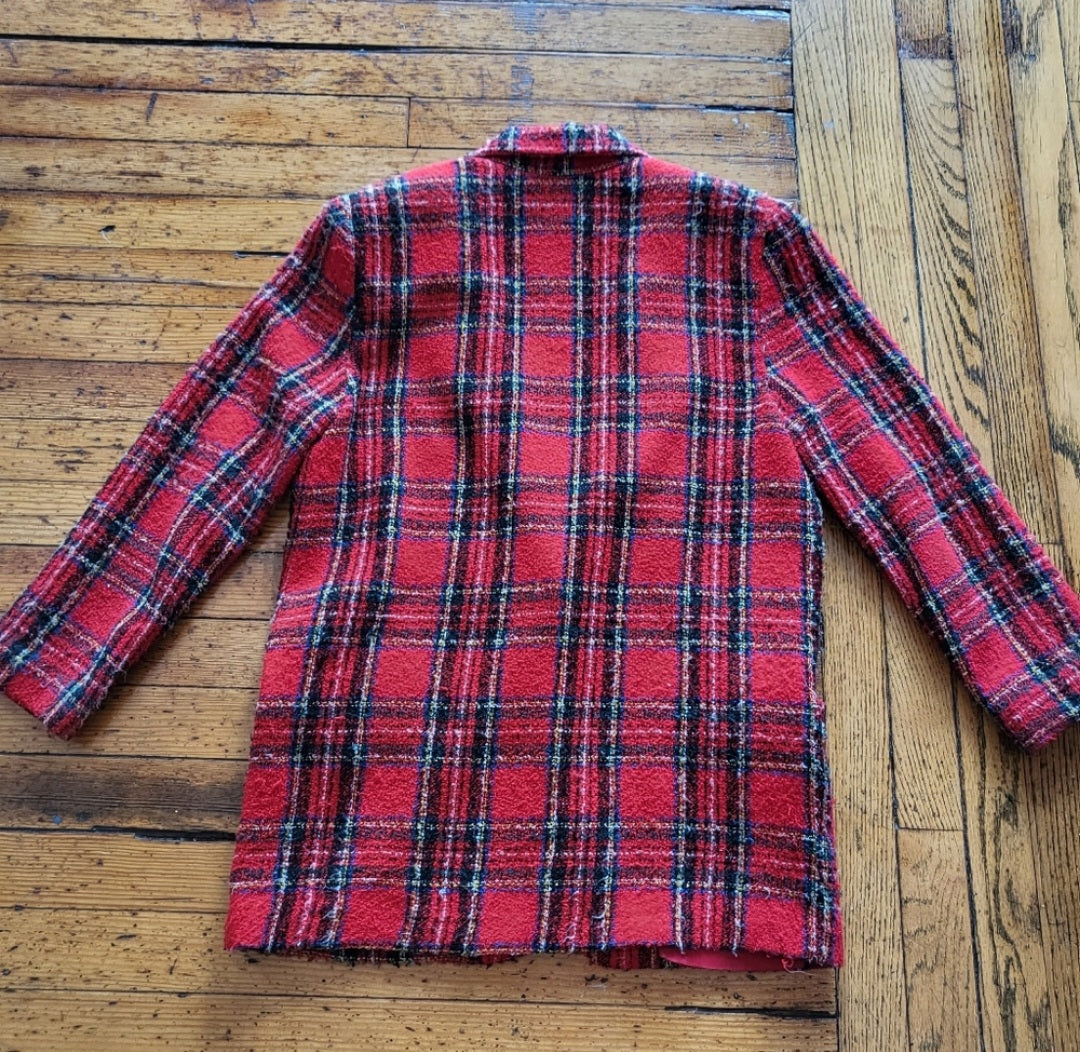 JR Bentley Wool Blend Plaid Blazer Size 7/8  Vintage Vibes 607   