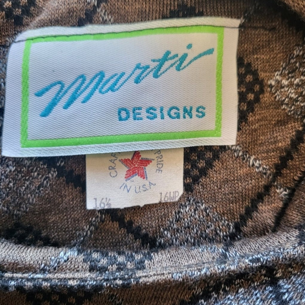 Marti Designs One Piece Dress Size 16P  Vintage Vibes 607   