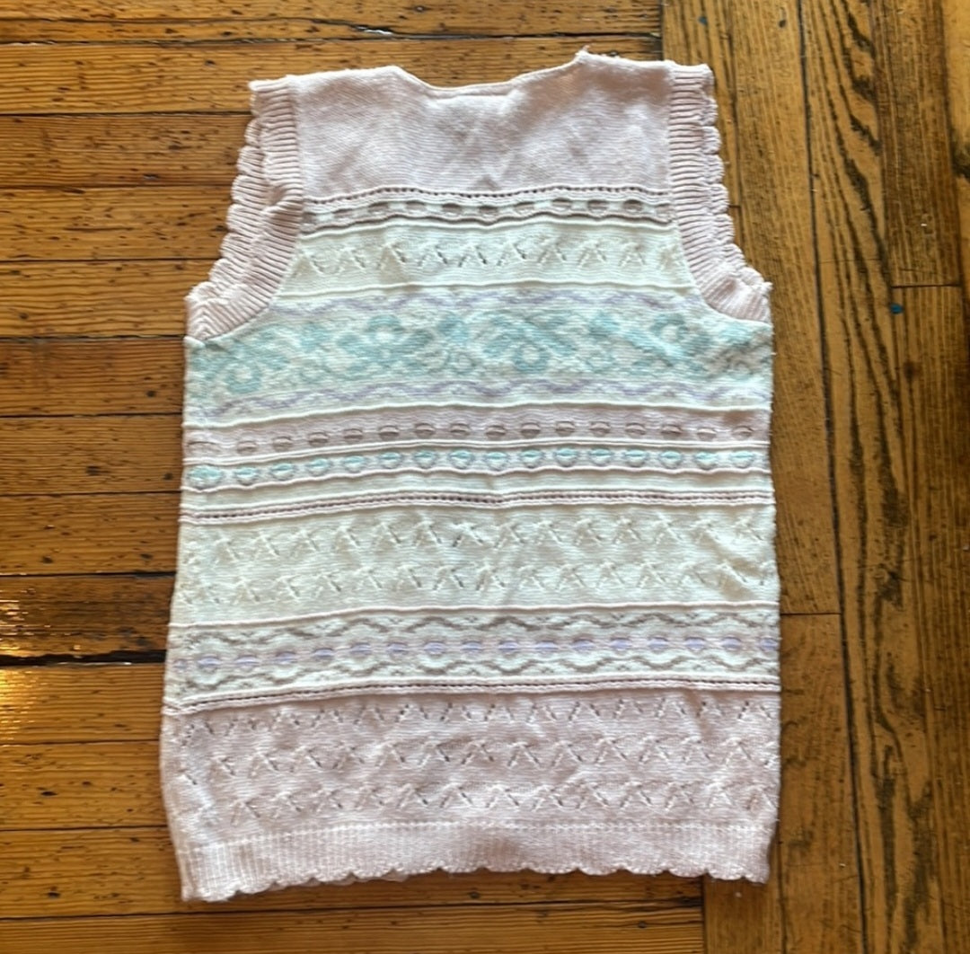 Tarazzia Knit Button Up Vest Pastel Size Small  Vintage Vibes 607   