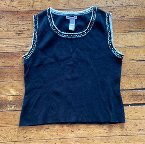 Hannah Jones Beaded Sleeveless Top Size Large