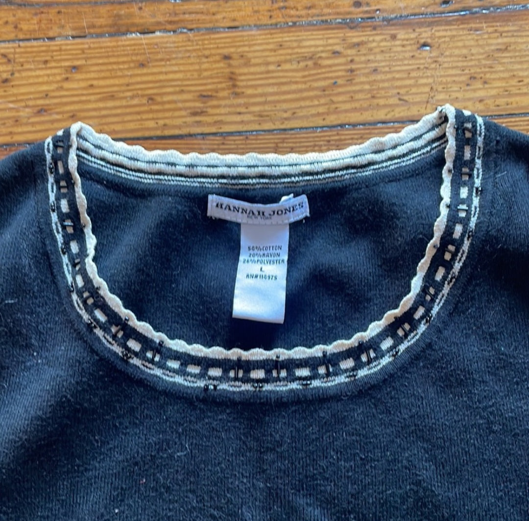 Hannah Jones Beaded Sleeveless Top Size Large  Vintage Vibes 607   