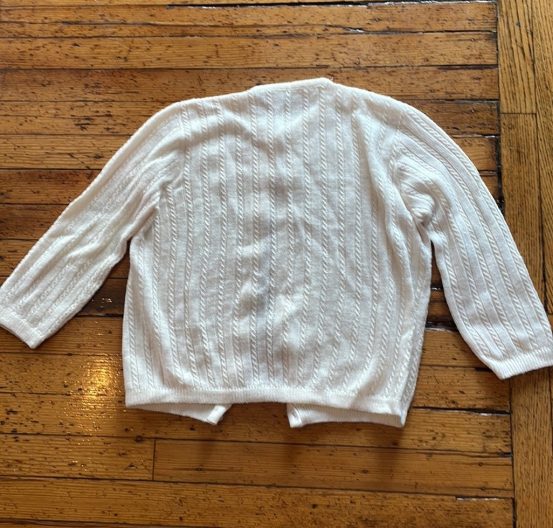 Vintage Knit Button Down Cardigan White  Vintage Vibes 607   