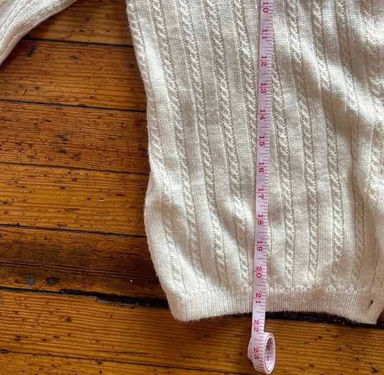 Vintage Knit Button Down Cardigan White