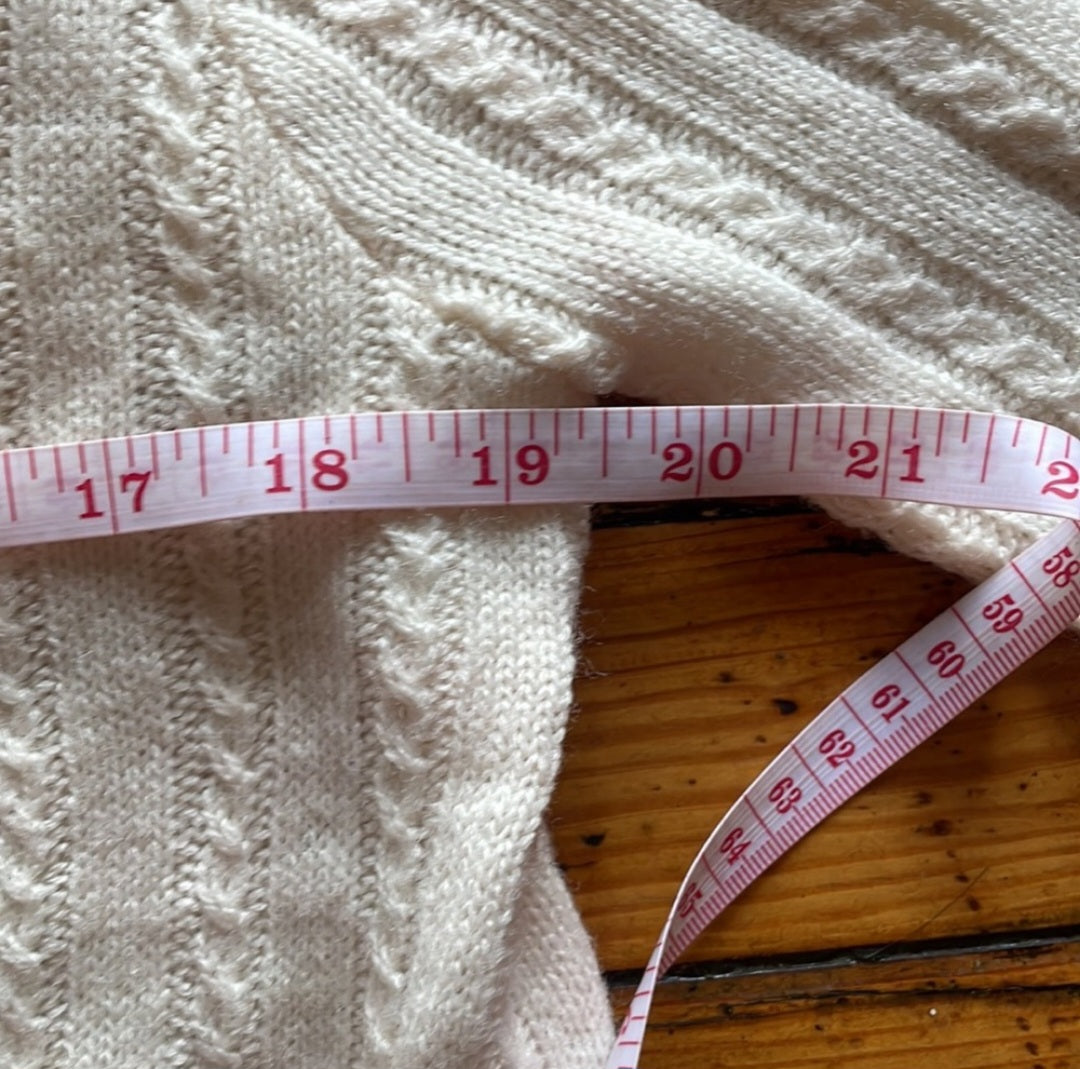 Vintage Knit Button Down Cardigan White  Vintage Vibes 607   