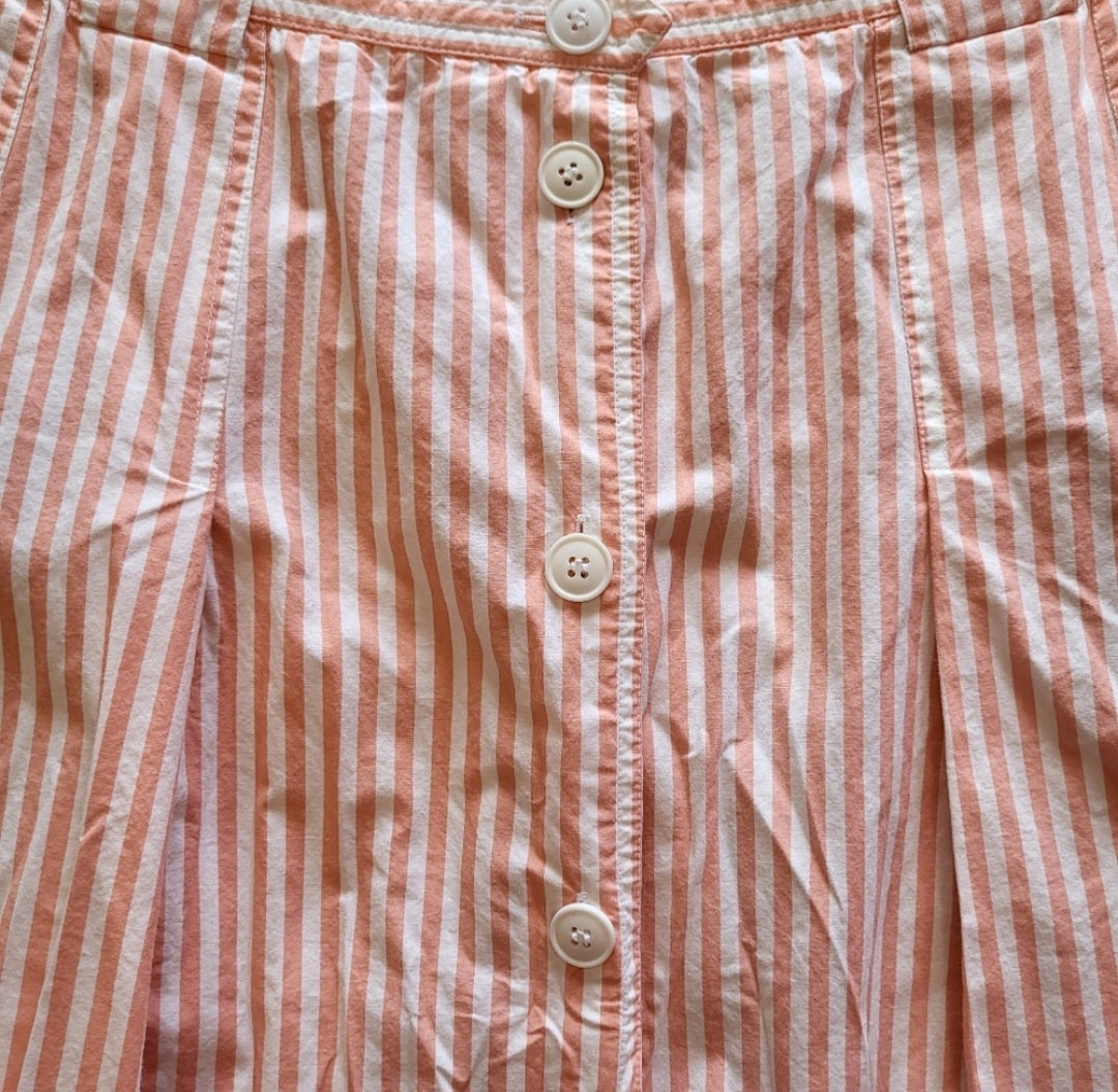 Chaus Woman Vertical Striped Button Front Midi Skirt Size 18W  Vintage Vibes 607   