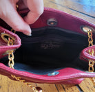 L.J. Simone New York Vintage Genuine Leather Red Crossbody Gold Chain Strap Bag  Vintage Vibes 607   