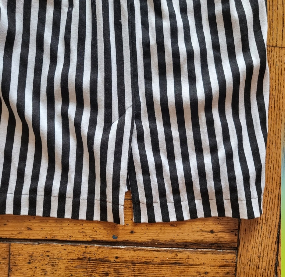 J.B. Wright Ltd. Petites Vintage Vertical Stripe Quarter Zip Midi Dress Size 7/8  Vintage Vibes 607   