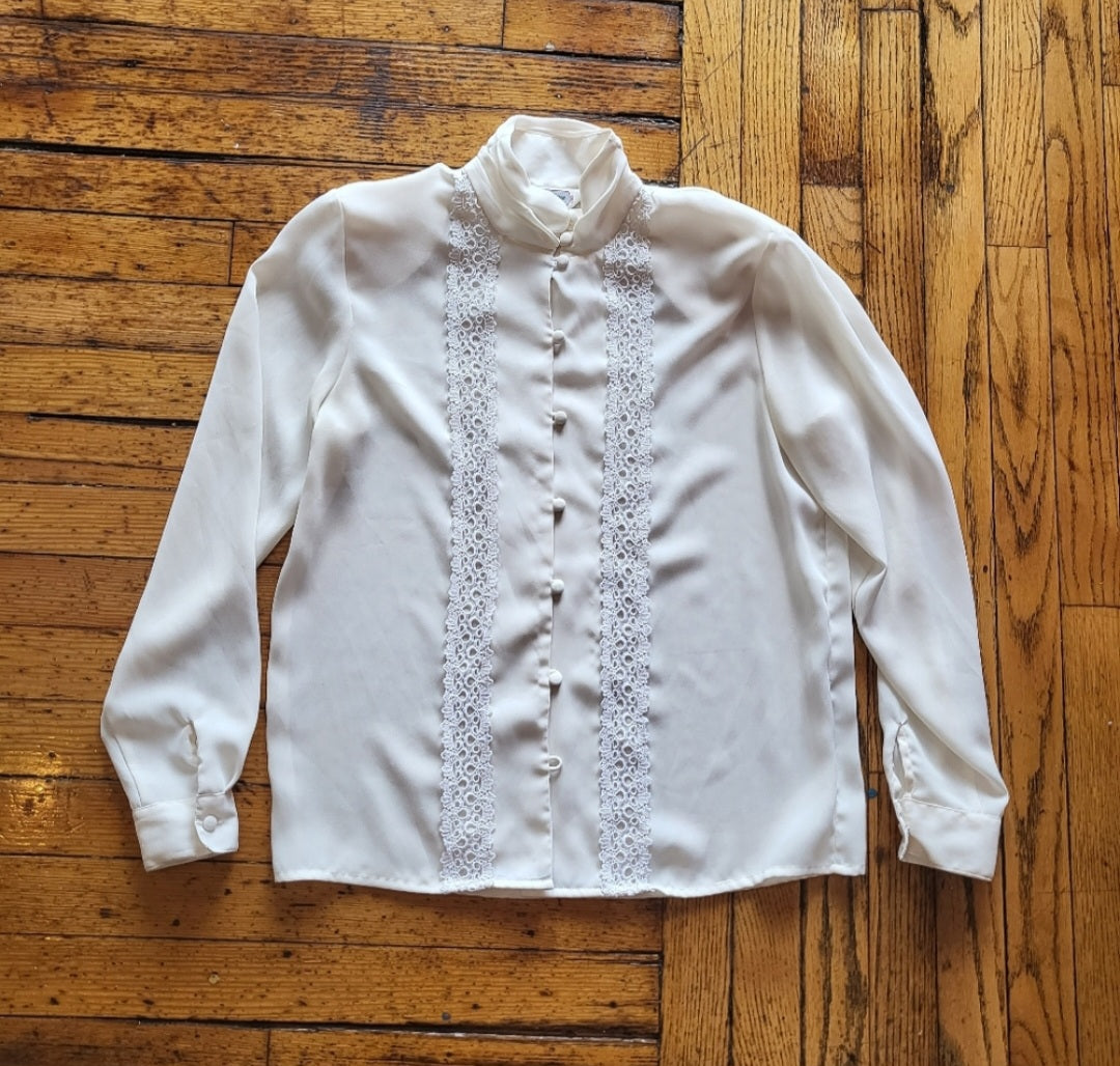 K.B. Lawrence by Crystal Kobe Button Down Blouse Size 8  Vintage Vibes 607   