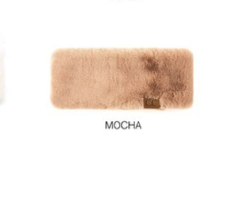 Light mocha brown CC brand faux fur headwrap, located in Owego, NY