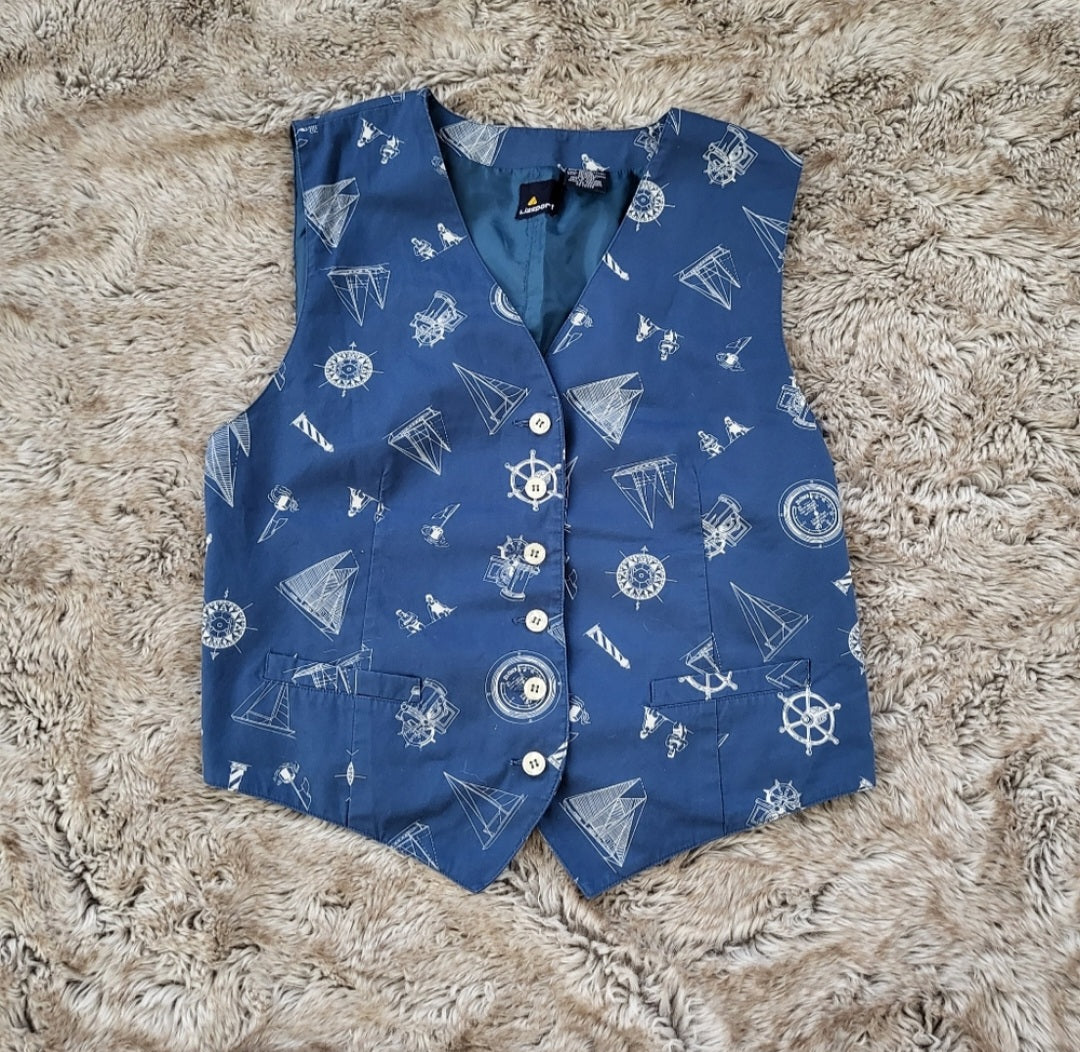 Lizsport Nautical Vest Blue Size 14  Lizsport   