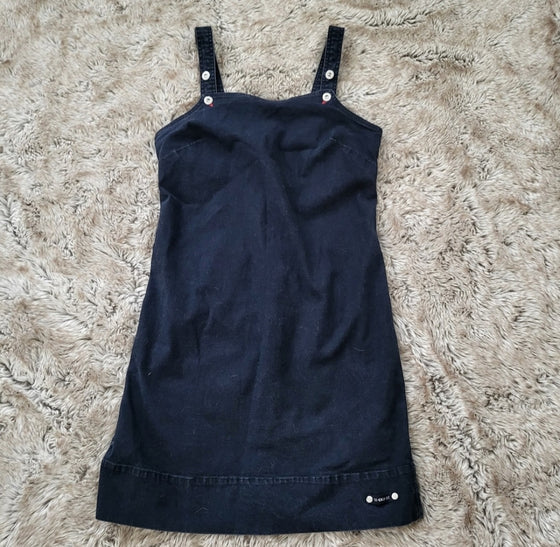 CK Jeans Vintage Calvin Klein Y2K Dark Wash Denim Overall Dress Indigo Size 7