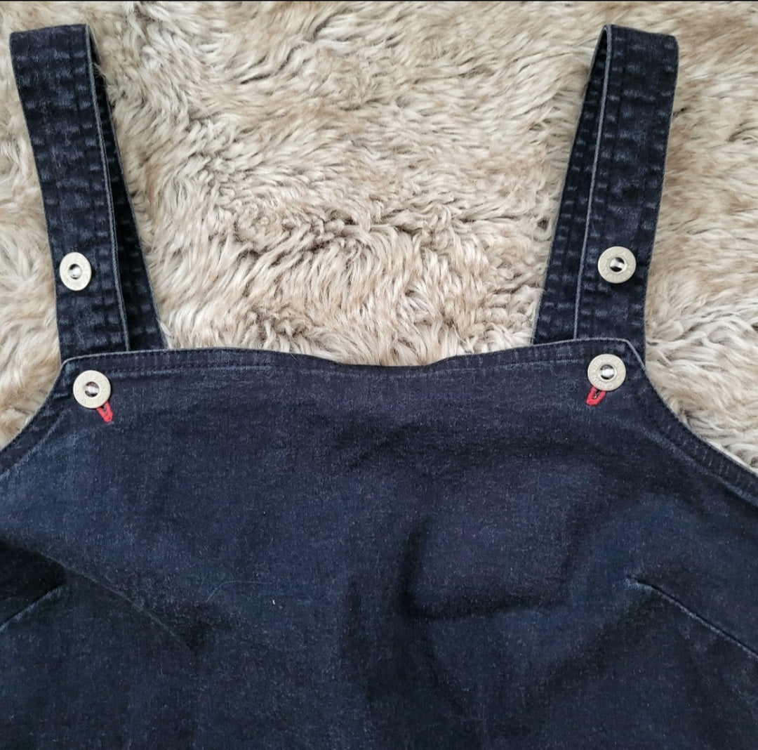 CK Jeans Vintage Calvin Klein Y2K Dark Wash Denim Overall Dress Indigo Size 7