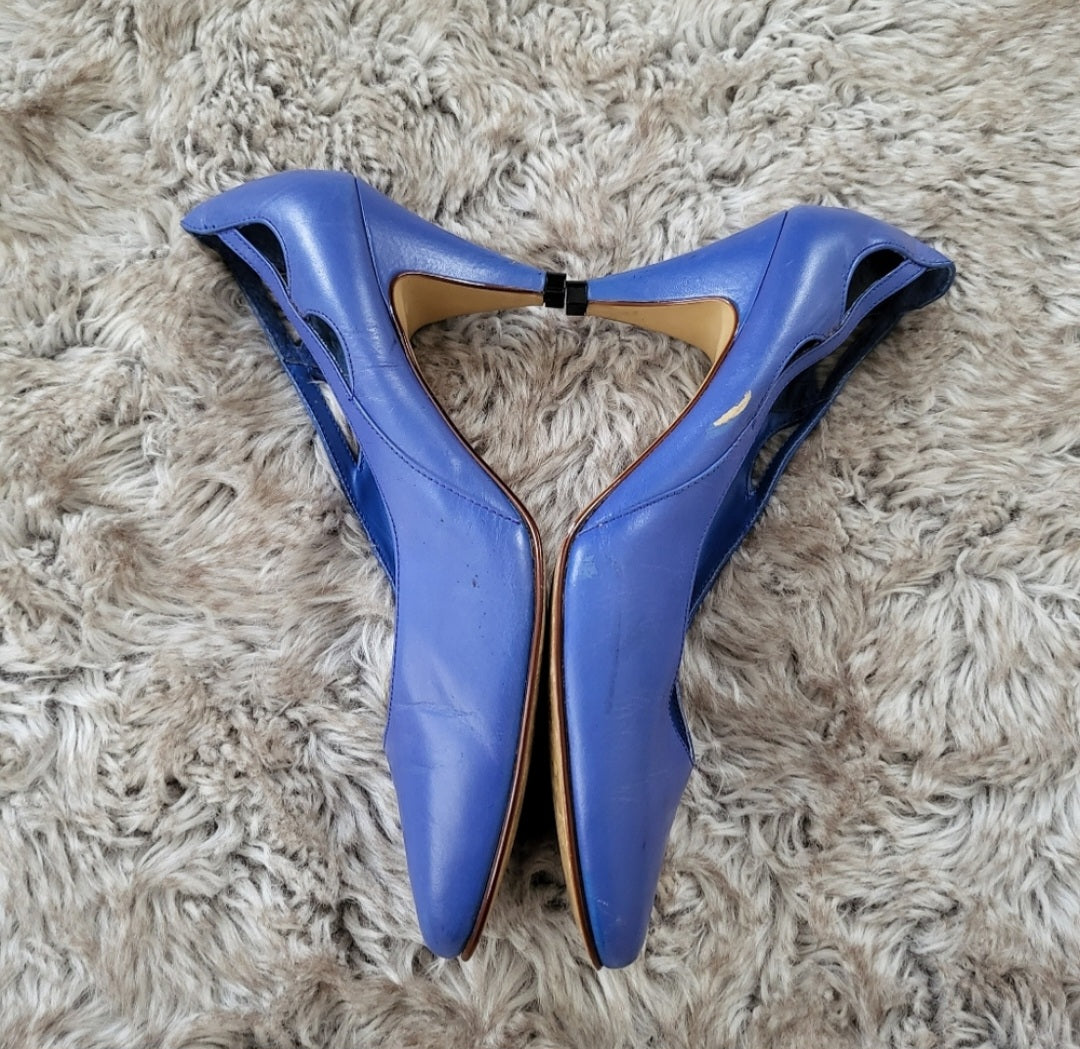 Fashion 10 By Endicott Johnson Vintage Leather Blue Pumps Size 8  Vintage Vibes Boutique   