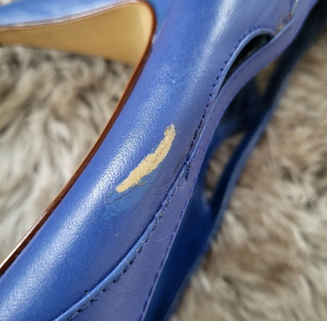 Fashion 10 By Endicott Johnson Vintage Leather Blue Pumps Size 8  Vintage Vibes Boutique   