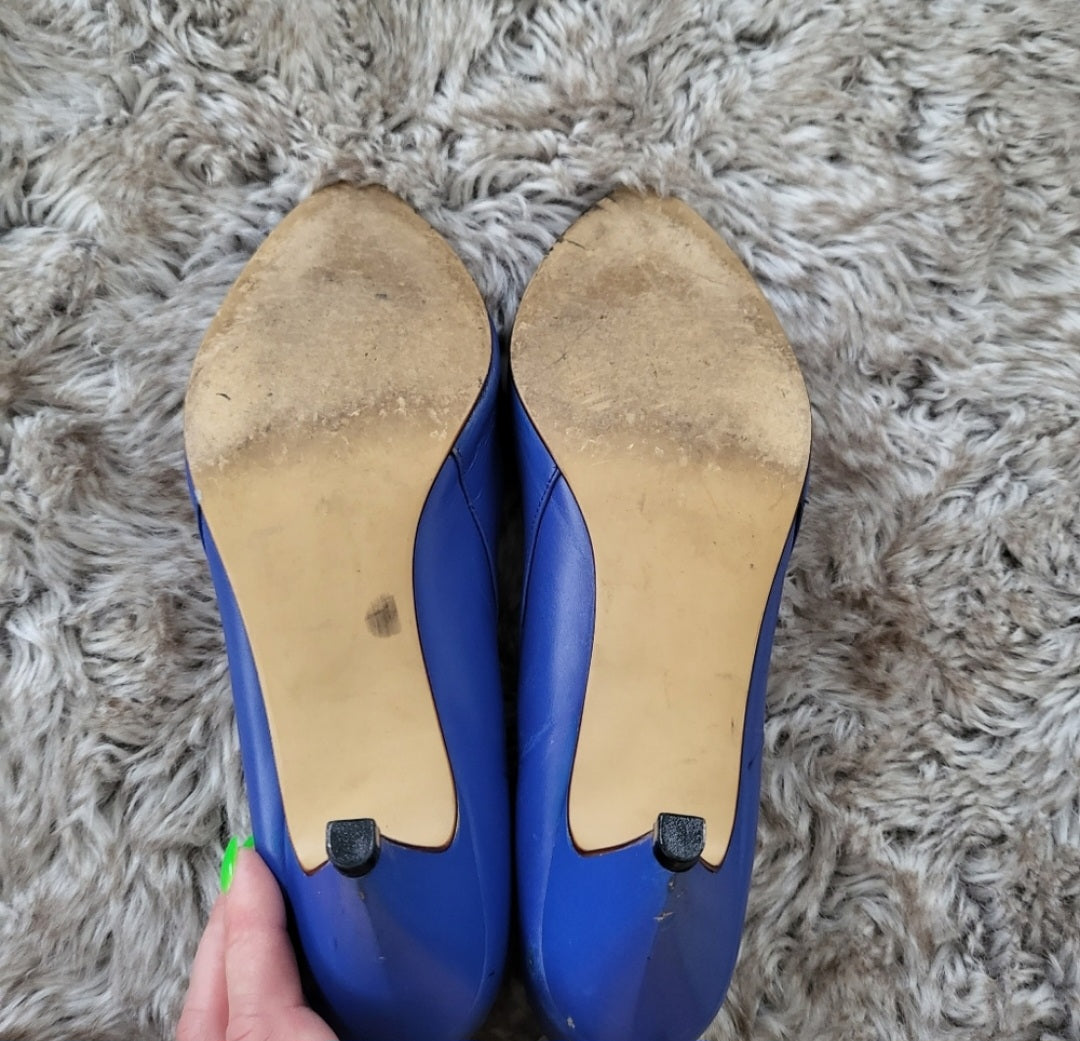 Fashion 10 By Endicott Johnson Vintage Leather Blue Pumps Size 8  Vintage Vibes Boutique   
