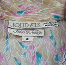 Liquid Silk Peters & Ashley Vintage Pink Blue Yellow Button Down Shirt Size 12  Vintage Vibes Boutique   