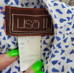 Lisa II Vintage Short Sleeve Flared Waist Geometric Print Dress Blue Size 12