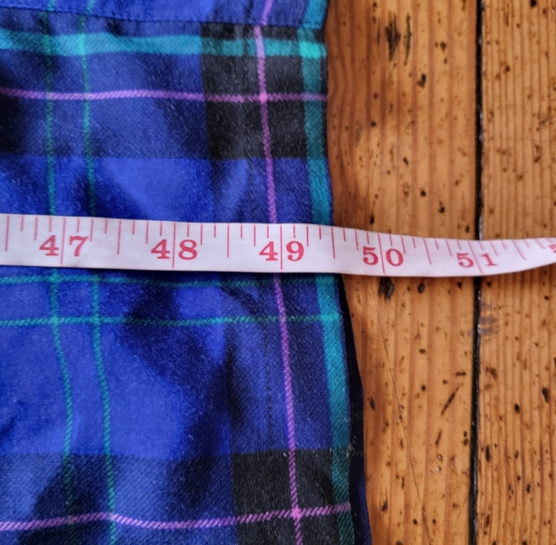 Karin Stevens Vintage Flannel Maxi Shirt Dress Blue Size 8  Vintage Vibes Boutique   