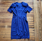 Ms Chaus Vintage Chain Button Front Pleated Blue Midi Polyester Dress Size 8  Vintage Vibes Boutique   