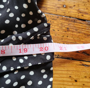 Amanda Lane Button Down Maxi Dress Black & White Polka Dot Size 16